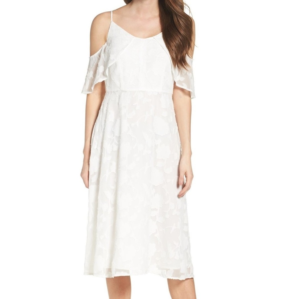 Cece White Off-the-Shoulder Floral Dress